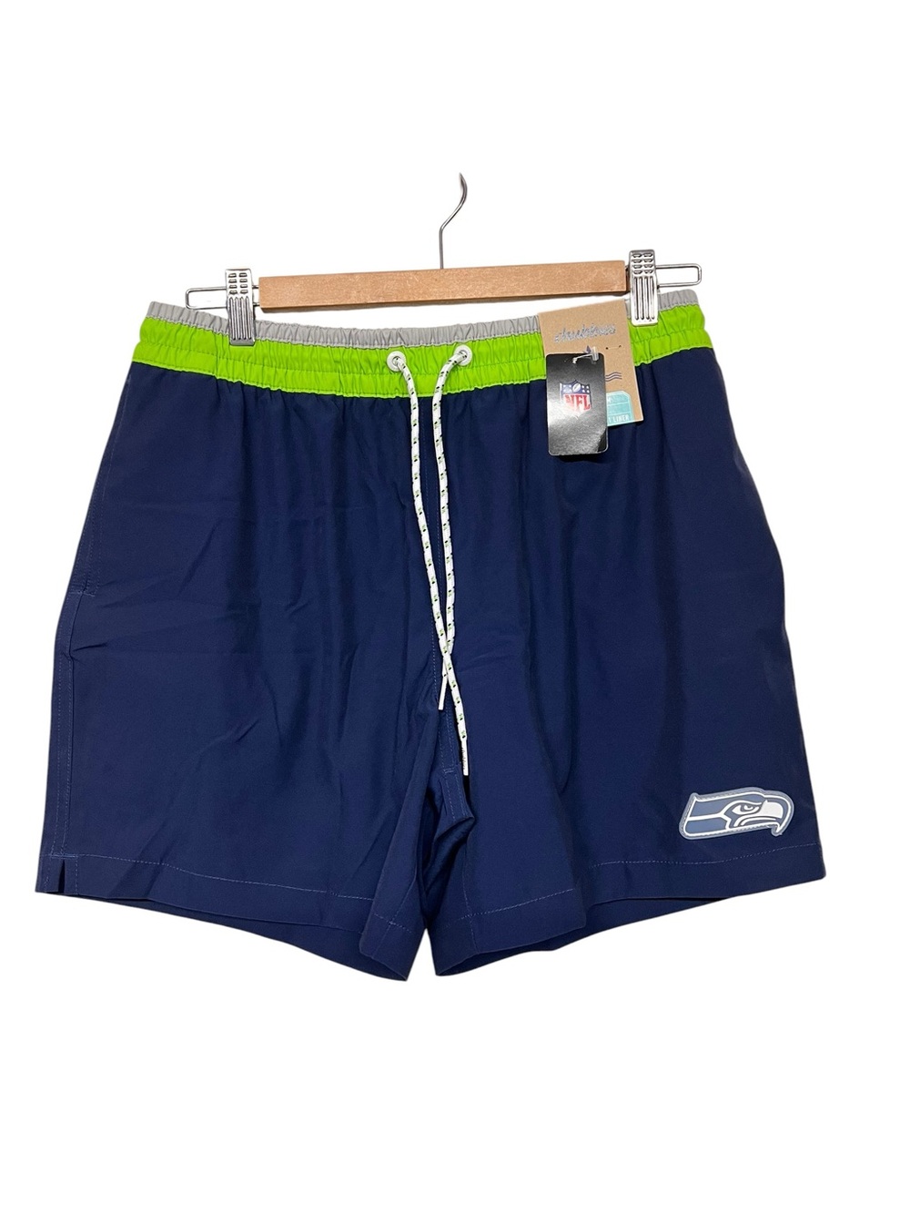 New Chubbies Navy Seattle Seahawks Lined Swim Trunks Shorts 5.5”
